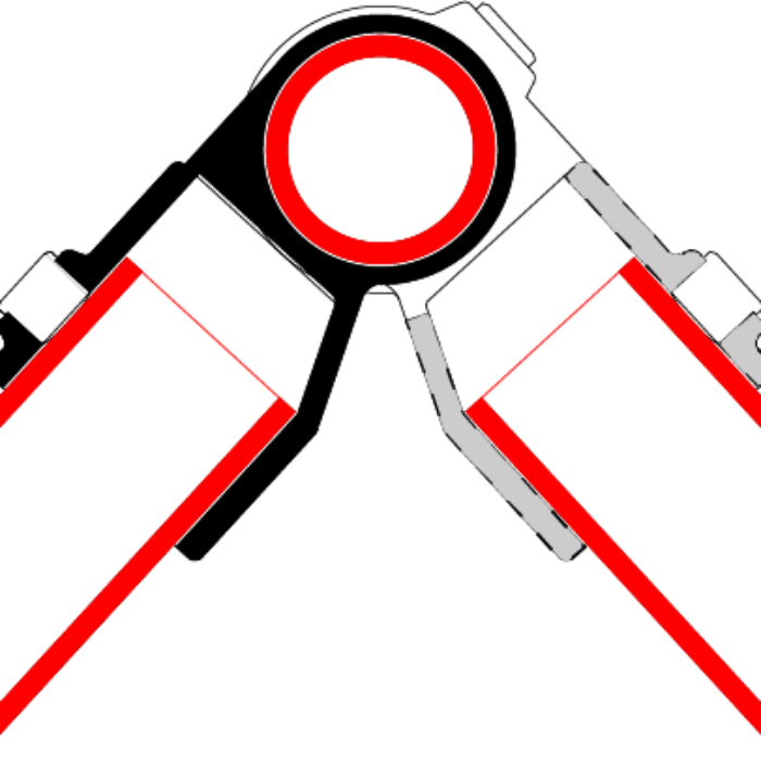 T de serrage fin galvanisé  pour tubes de 48mm, (la paire)
