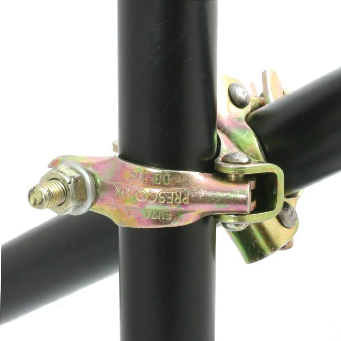 Double collier échafaudage pivotant galvanisé pour tube de 48mm