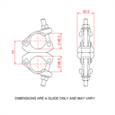 Double collier échafaudage pivotant galvanisé pour tube de 48mm