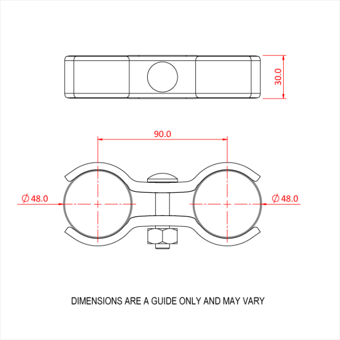 Double pince parallèle échafaudage pour tubes de 48mm