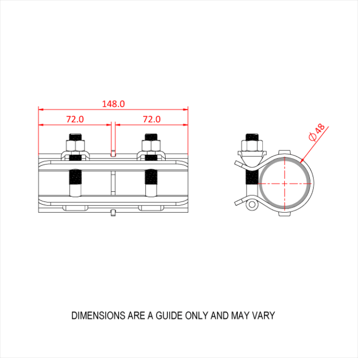 Raccord pince externe échafaudage pour tube de 48mm
