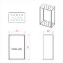 Cadre de rack 16 U, profondeur 305mm