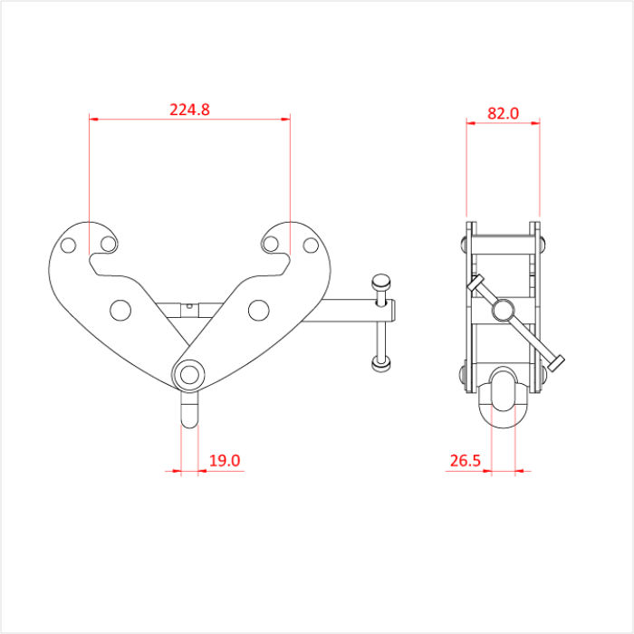 Pince pour poutre (1'000 Kg)
