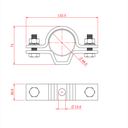 Bride universel de suspension pour tube de 48mm et filetage M12