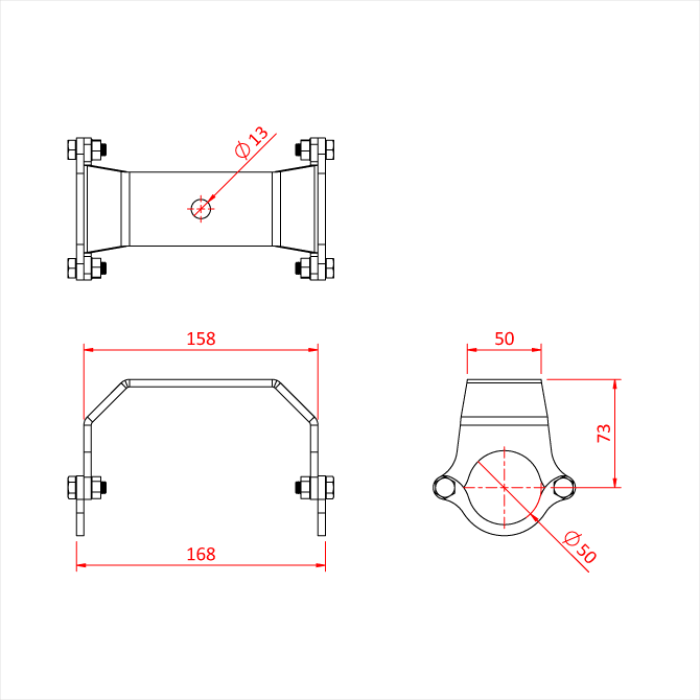 Cintre de grille démontable, CMU 200kg, noir