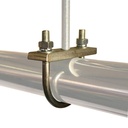 Boulon en U 32mm avec plaque galvanisée à pas de vis M10