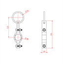 Pince de suspension 38mm avec œillet