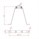 Fixation mural pour tube de 48mm, 300mm de déport, CMU 60kg