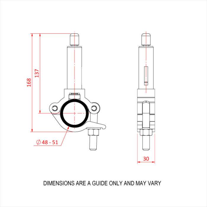 Reutlinger 50SV II ZW avec collier T58081 entrée sur le coté (4mm , CMU 80Kg) (5mm , CMU 130Kg)