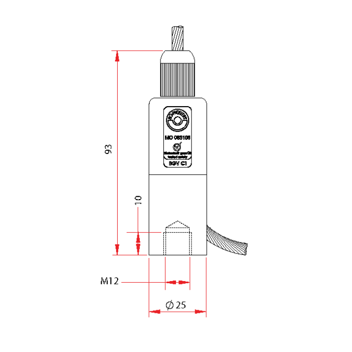 Reutlinger 50SV II ZW avec pas de vis M12 entrée sur le coté (4mm , CMU 80Kg) (5mm , CMU 130Kg)