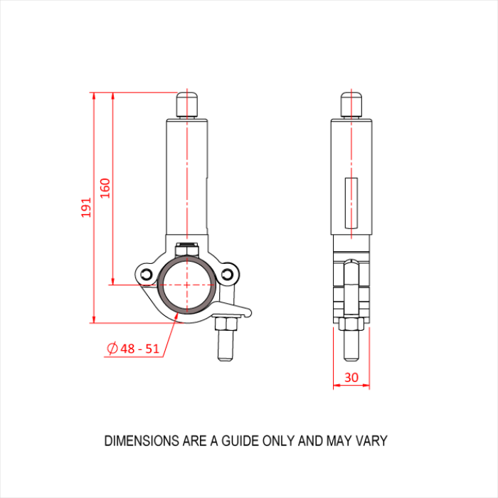 Reutlinger 66SV II ZW avec collier T58101 entrée sur le coté (6mm , CMU 190Kg) (6.35mm , CMU 210Kg)