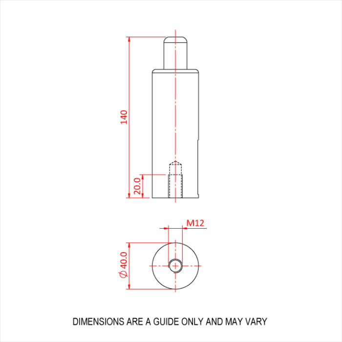 Reutlinger 80SV II ZW avec pas de vis M12i entrée sur le coté (6mm - 190Kg) (8mm - 330kg)