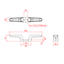 Taquet pour rail avion 300mm