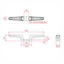 Taquet pour rail avion 375mm