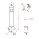 Double collier fix 90° entraxe 1'000mm pour tubes de 48-51mm