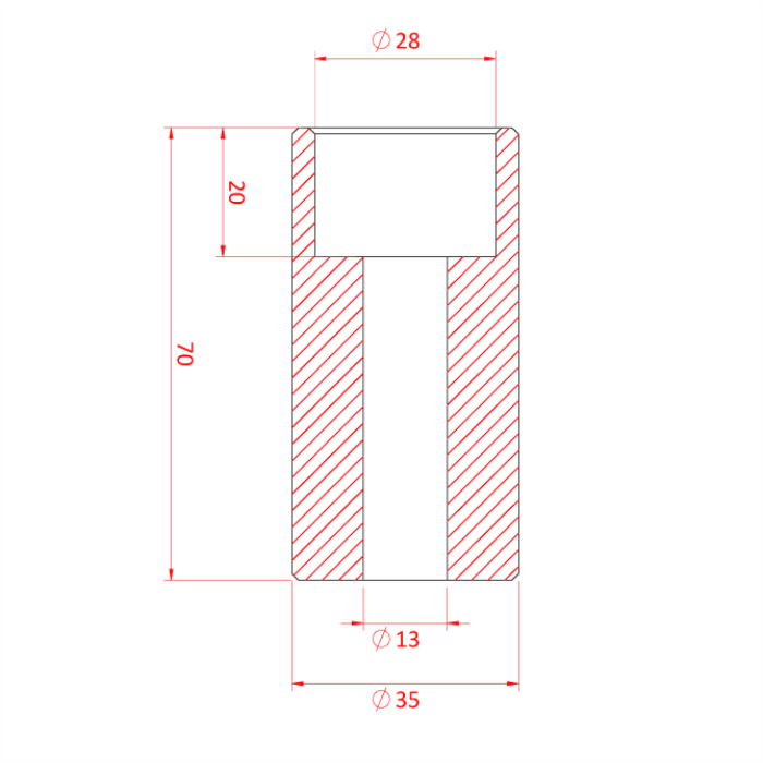 Récepteur spigot haut-parleur 35mm à pas de vis M12