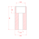 Récepteur spigot haut-parleur 35mm à pas de vis M12
