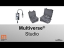 MULTIVERSE STUDIO ADD ON KIT 2.4GHz; valise avec chargeur intégré avec 6 récepteurs sur batterie MULTIVERSE-ST-RX avec alimentations individuelles et cordons USB-A vers USB-C.