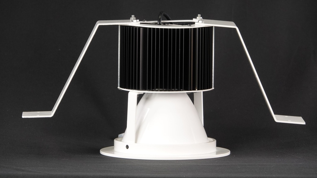 Downlight LED 85W, RECESSED type, white 4000K, no-fan, hole diam. 140mm (optics: 29°, 46°, 72°)