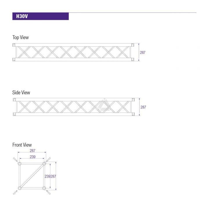 SQUARE H30 LENGTH 50 CM