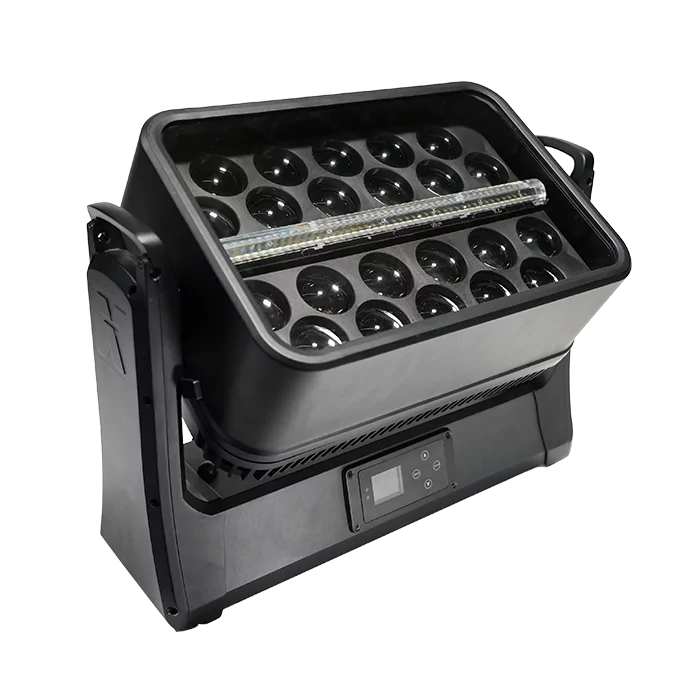 Aurora Blast;  22 x 40W RVBB + strobe 144 x 5W BF