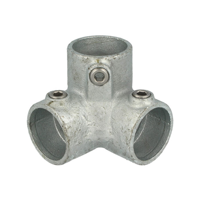Coude de serrage 3-voies galvanisé pour tubes de 48mm