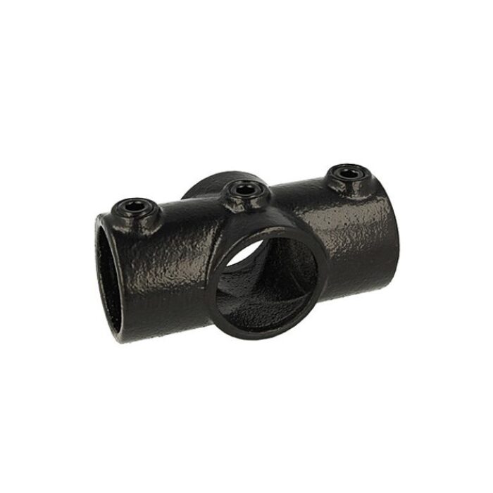 Pipe Clamp Two Socket Cross (Black)