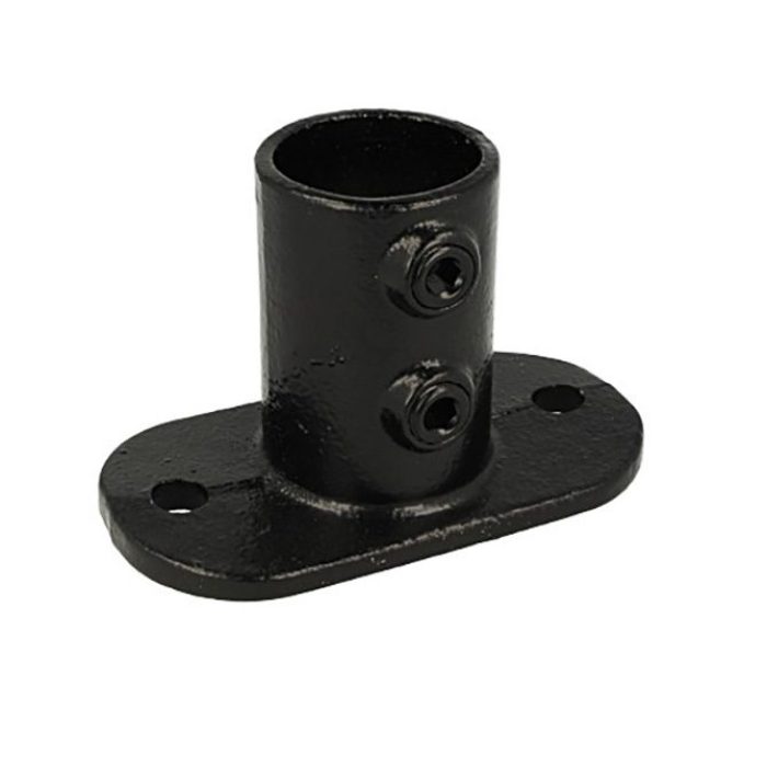 Bague de serrage au sol galvanisé pour main courante en tube de 48mm, noir