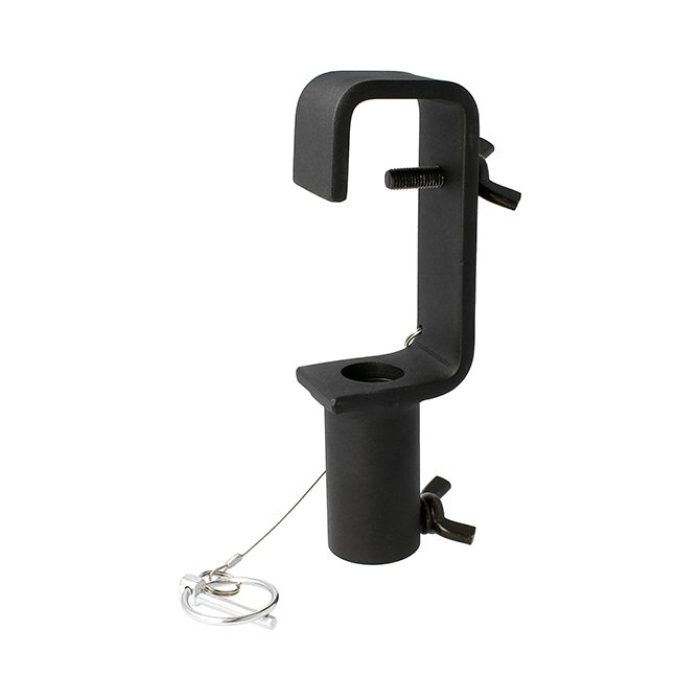 Crochet TV avec récepteur spigot 28mm pour tube de 48-51mm, CMU 150kg, noir