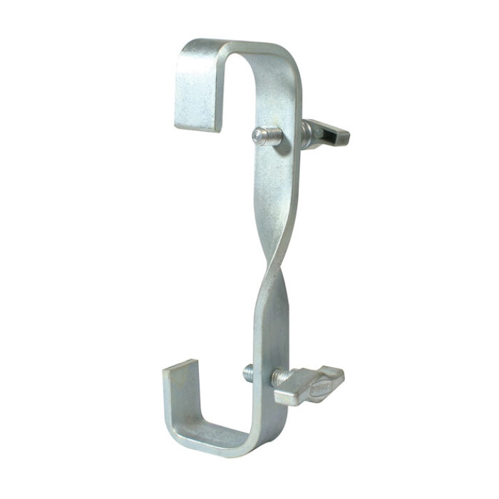 Double crochet vrillé 90° pour tubes de 48-51mm (entraxe 225mm), CMU 40kg