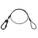 Elingue de sécurité  60cm, 3mm, mousqueton à vis M6x60, CMU 15kg