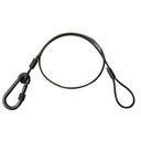 Elingue de sécurité  60cm, 3mm, mousqueton à vis M6x60, CMU 25kg
