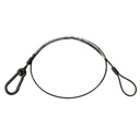 Elingue de sécurité  50cm, 2mm, mousqueton à ressort, CMU 5kg, noir