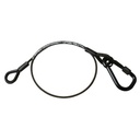 Elingue de sécurité  60cm, 4mm, mousqueton M8, CMU 36kg, noir