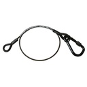 Elingue de sécurité 100cm, 4mm, mousqueton M8, CMU 36kg, noir