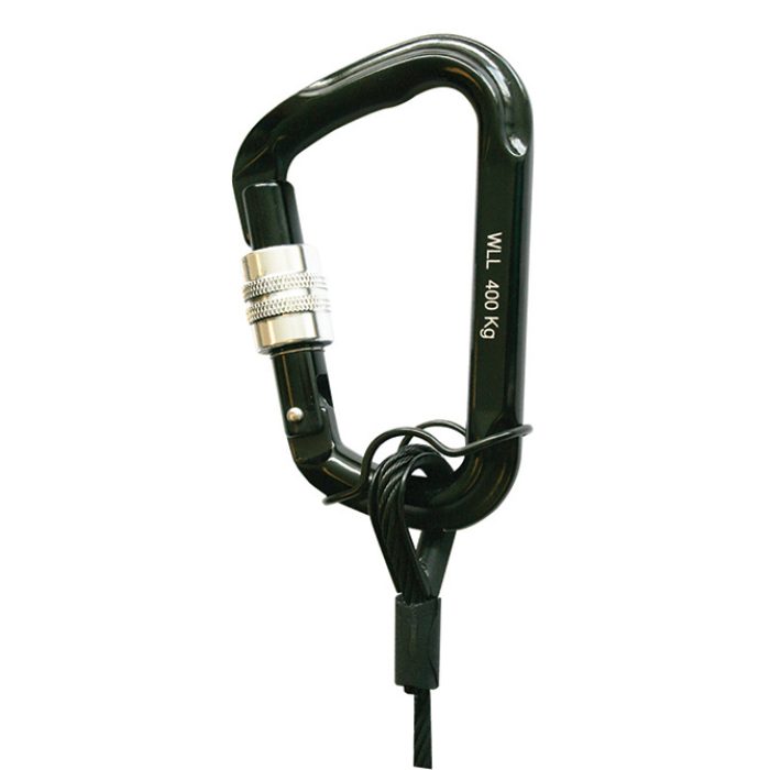 Mousqueton (testé), CMU 400kg , noir