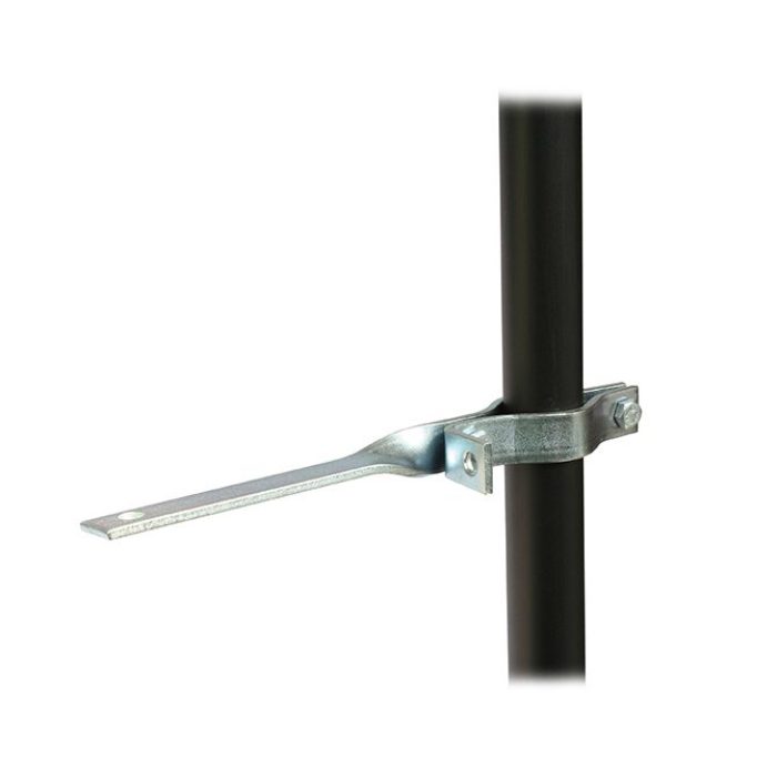 Bras de force acier pour tube de 48mm, vrillé avec point de sécurité, CMU 12kg