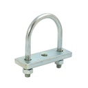 Boulon en U 32mm avec plaque galvanisée à pas de vis M10