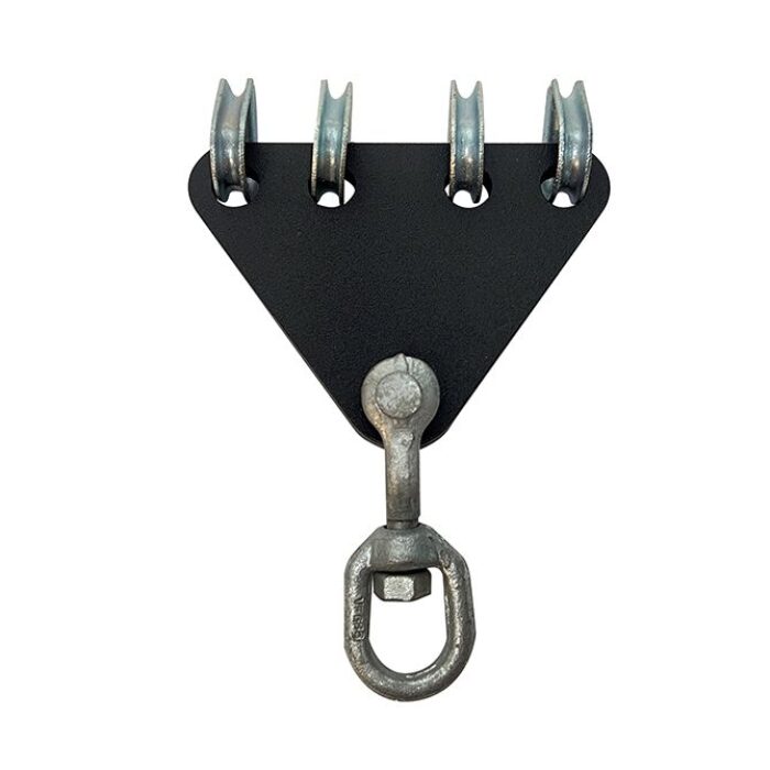 Emerillon sur système à 4 voies pour câble de 4-5mm, CMU 250kg, noir