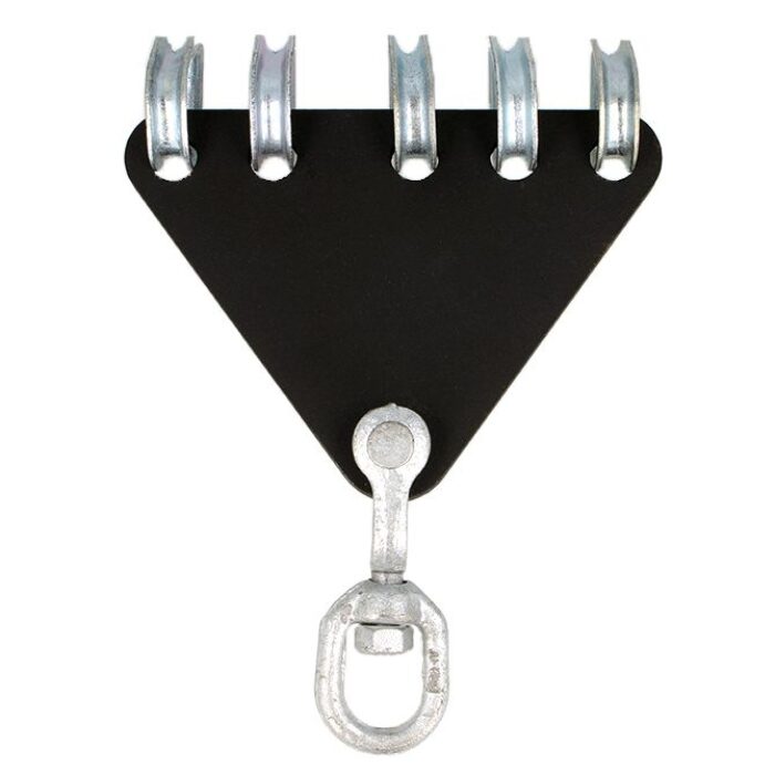 Emerillon sur système à 5 voies pour câble de 4-5mm, CMU 250kg, noir