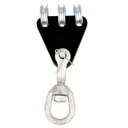 Emerillon sur système à 3 voies pour câble de 6-7mm, CMU 500kg, noir