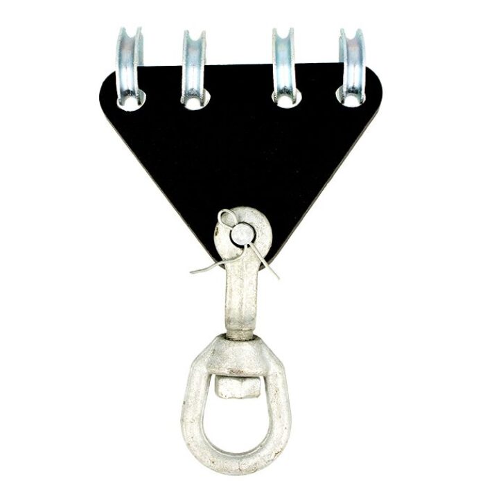 Emerillon sur système à 4 voies pour câble de 6-7mm, CMU 500kg, noir