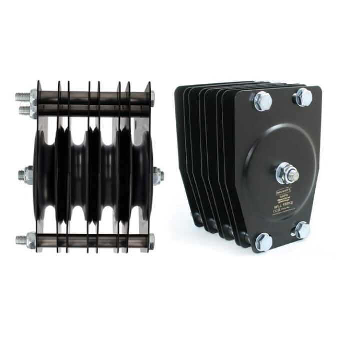 Poulie standard 100mm (quadruple rainure) (pour corde)