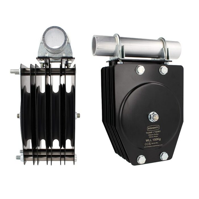 Poulie standard 150mm (quadruple rainure) (pour corde)