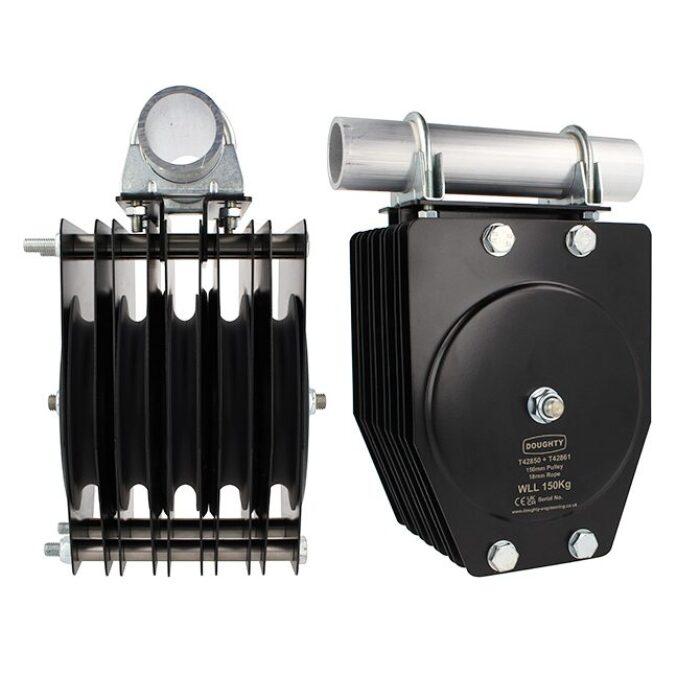 Poulie standard 150mm (quintuple rainure) (pour corde)