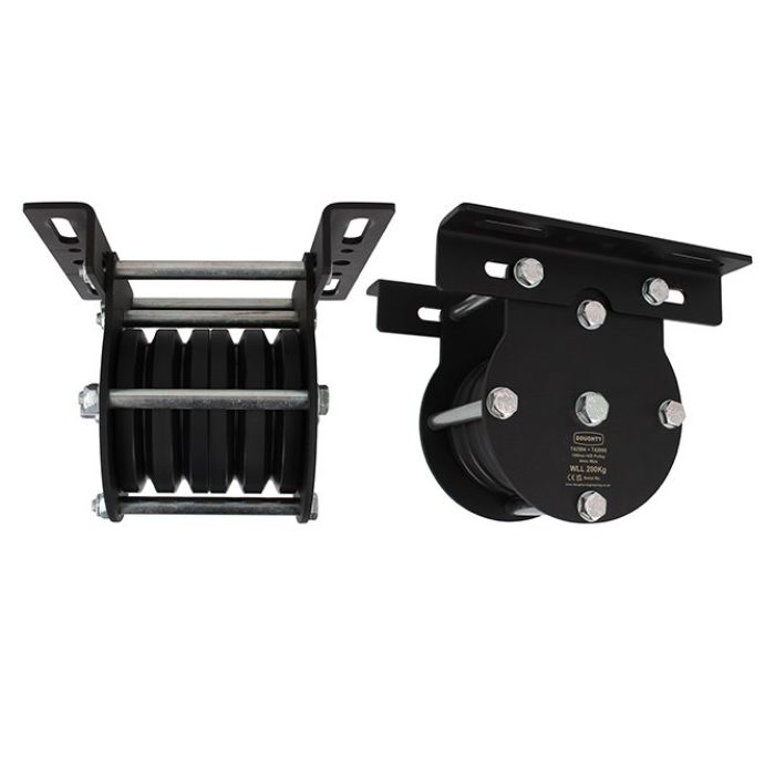 Poulie charge lourde 100mm (quadruple rainure) (pour câble)