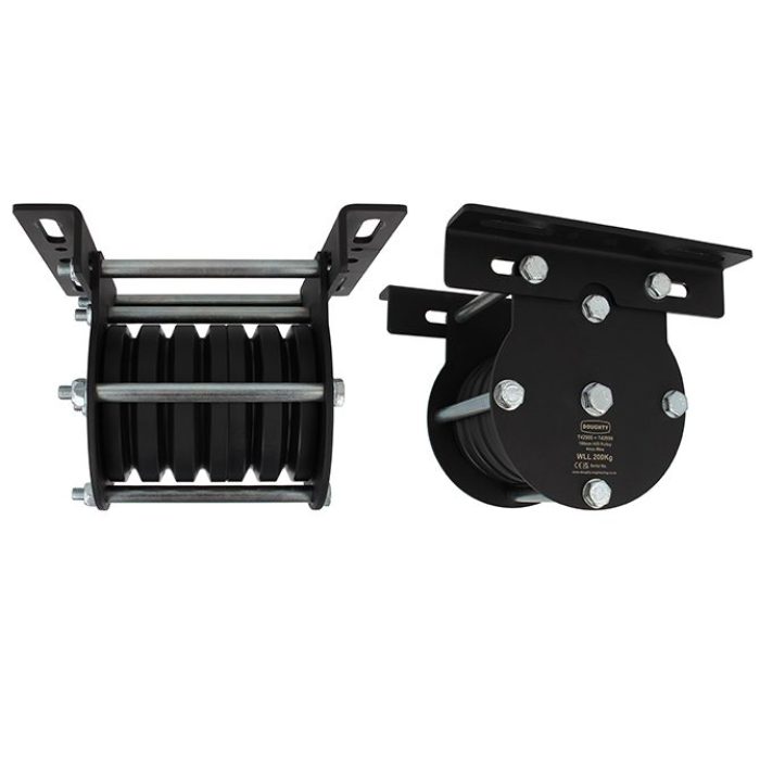 Poulie charge lourde 100mm (quintuple rainure) (pour câble)