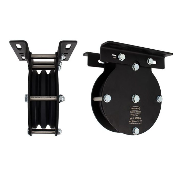 Poulie charge lourde 150mm (double rainure) (pour câble)