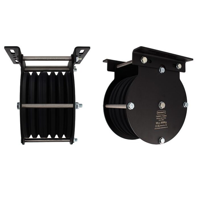 Poulie charge lourde 200mm (quintuple rainure) (pour câble)