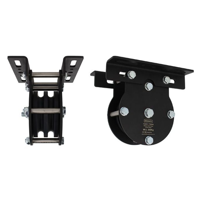 Poulie charge lourde 100mm (double rainure) (pour corde)